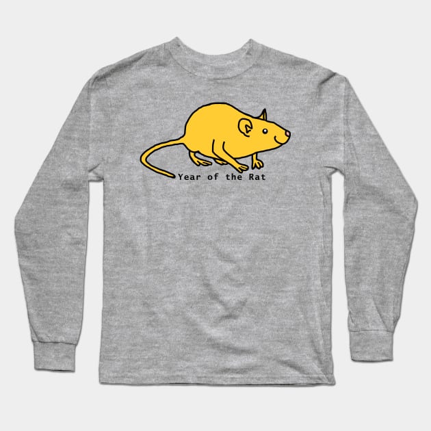 Year of the Rat in Yellow Long Sleeve T-Shirt by ellenhenryart